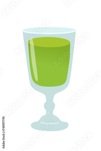 Glass of mojito cocktail cartoon vector illustration. Summer mint alcohol drink isolated on white background. Lemonade, juice. Celebration with toasts and cheering. Party time. Beverage menu concept