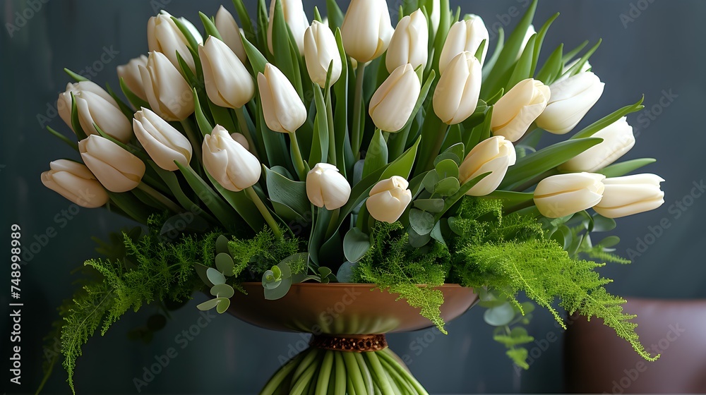 Obraz premium Bunch of white Tulip