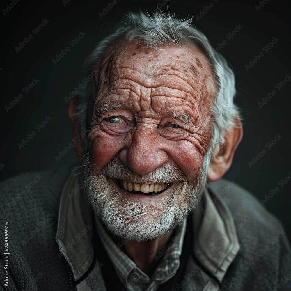 Obraz premium Smiling Elderly Man