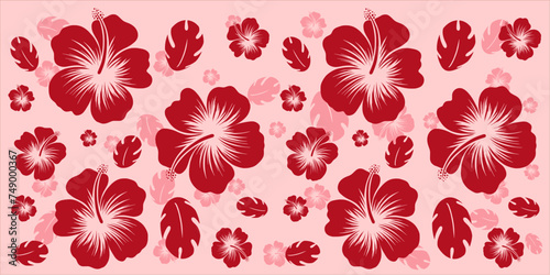 Hawaiian floral pattern vector, illustration. Color Background of hawaii and tropical place image.
