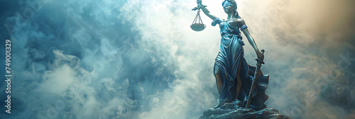 Lady Justice statue holding a scale, Symbolic scales of justice Themis legal balance fairness and morality in the courtroom a representation of virtue ethics