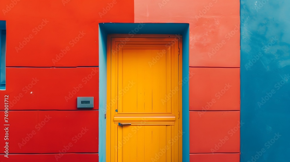Colorful Abstract Red Blue and Yellow Doorway