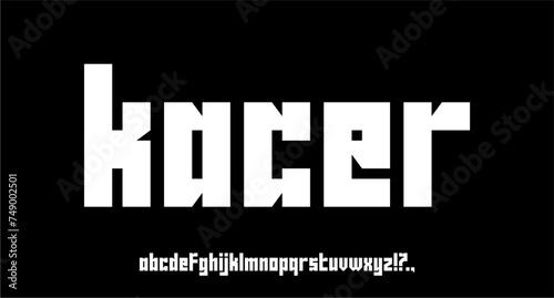 KACER CONDENSED FONT GEOMETRIC TYPEFACE BOLD EDITABLE photo