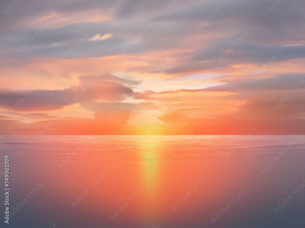 A beautiful sunset, sunset over the sea