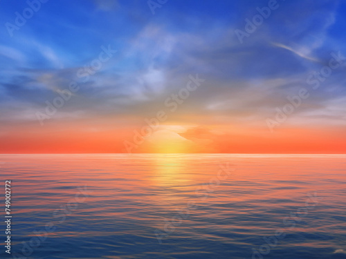 A beautiful sunset, sunset over the sea (ID: 749002772)