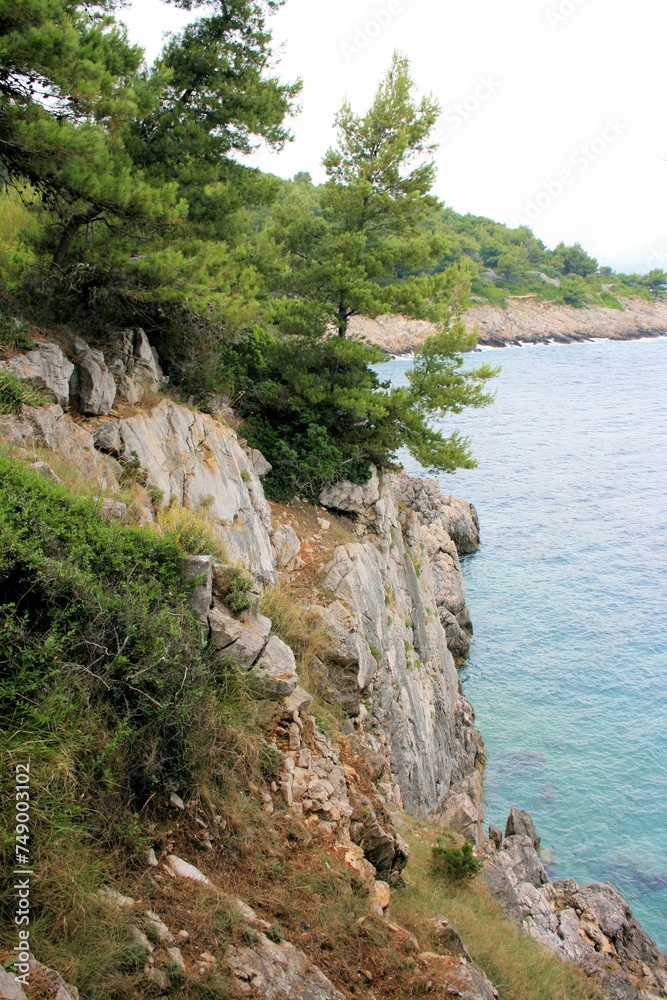 the blue sea near Rovenska, island Losinj, Croatia