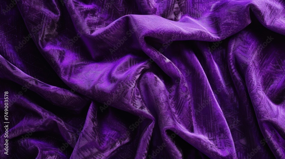 Purple velvet background with a close up view of the crumpled fabric banner Purple velvet background with a close up view of the crumpled fabric banner
