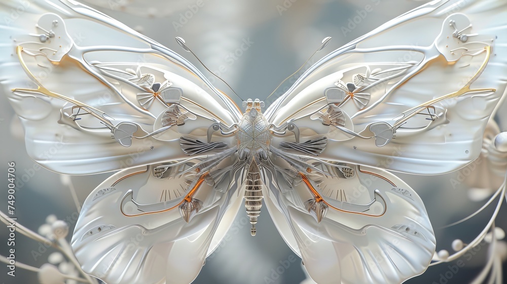 Fototapeta premium butterfly futuristic illustration.