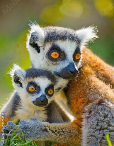 Lemur mom and her adorable baby