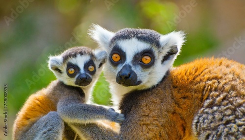 Lemur mom and her adorable baby