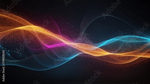 Technology particle abstract background with vibrant colors and dynamic motion