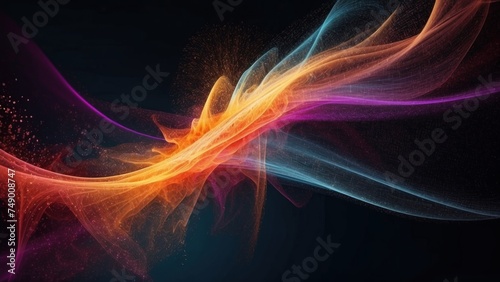 Technology particle abstract background with vibrant colors and dynamic motion