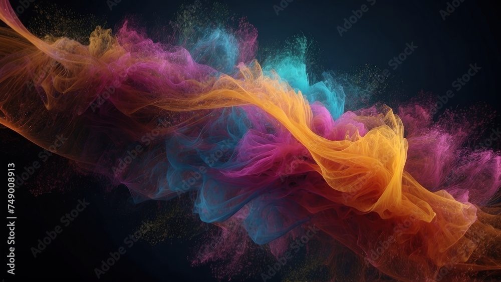 Fototapeta premium Technology particle abstract background with vibrant colors and dynamic motion