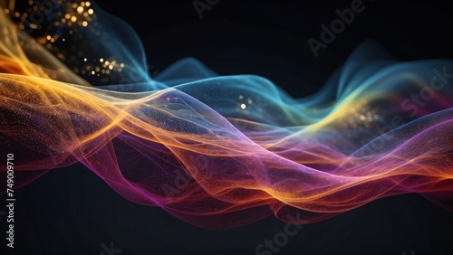 Technology particle abstract background with vibrant colors and dynamic motion