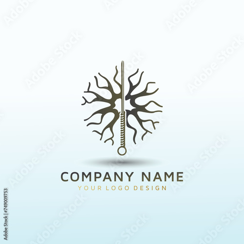 Stunning Minimalist Neuron Inspired Logo