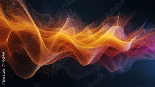 Technology particle abstract background with vibrant colors and dynamic motion © Damian Sobczyk