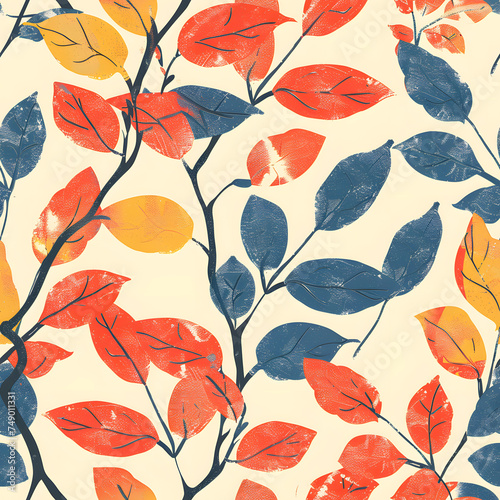 silkscreen style pattern  hand-drawn  full color