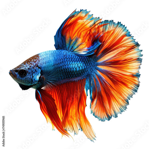 siamese fighting fish on a white background