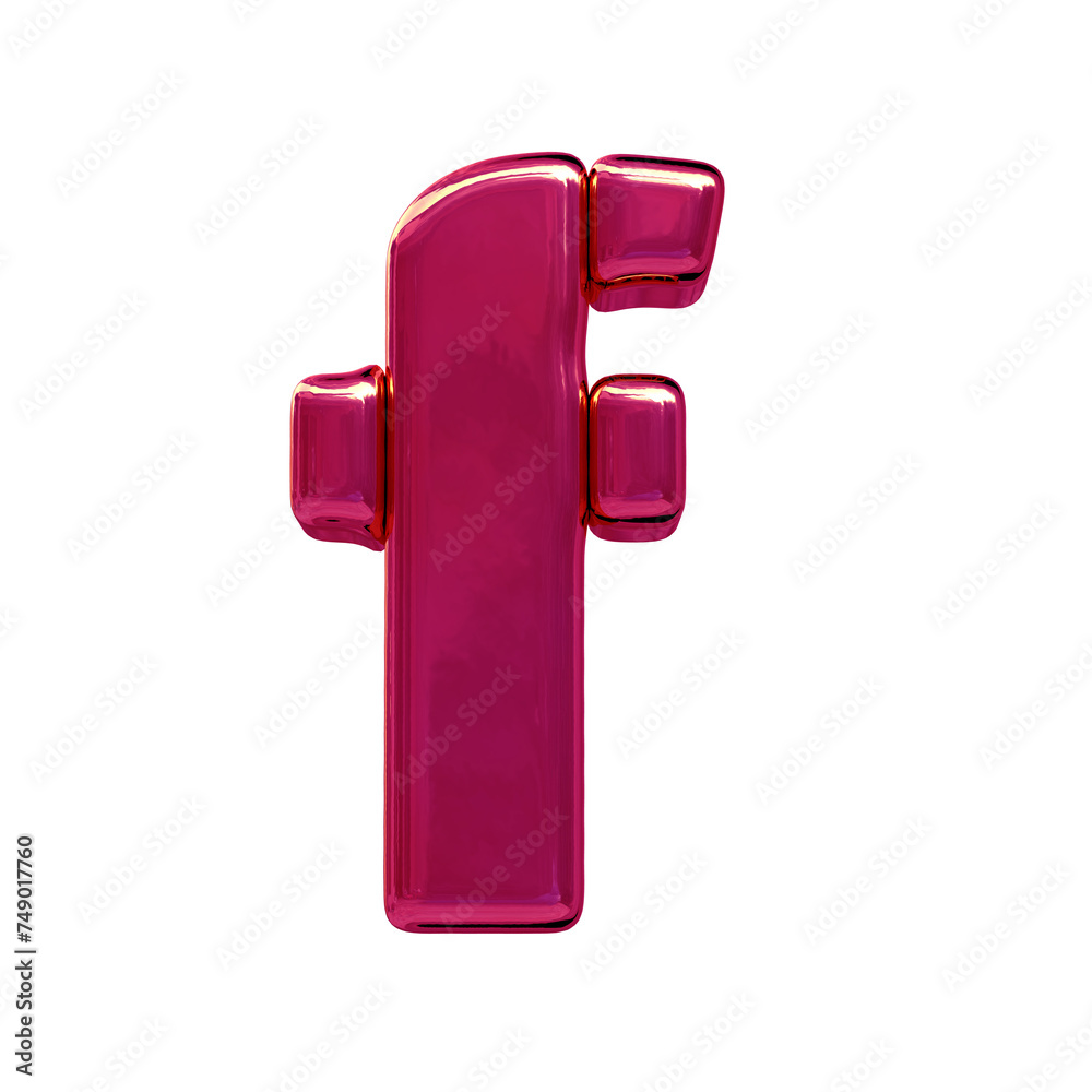 Symbol made of pink vertical blocks. letter f Symbol made of pink vertical blocks. letter f
