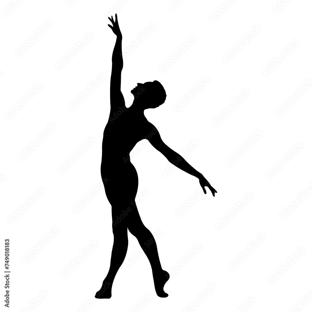 Ballet dancer silhouette. Ballet banner. Vector illustration.