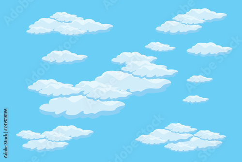 Cloud sky scene background vector simple cloud illustration template design