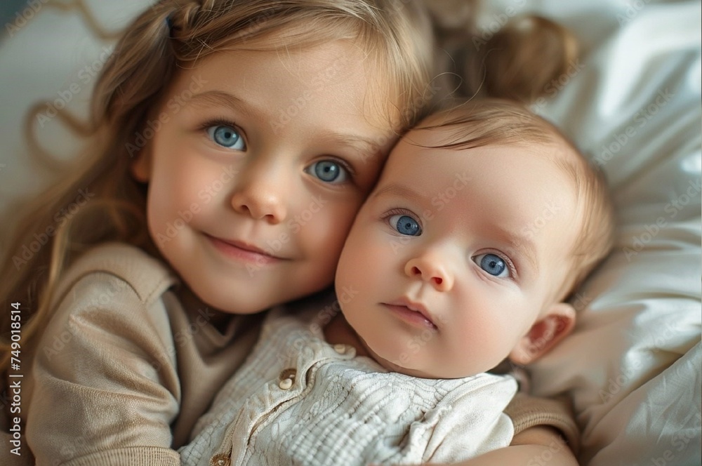 Stunning high resolution photo of brother and sister Stunning high resolution photo of brother and sister