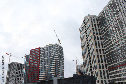 new tall buildings under construction in Kyiv Ukraine