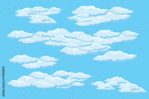 Cloud sky scene background vector simple cloud illustration template design