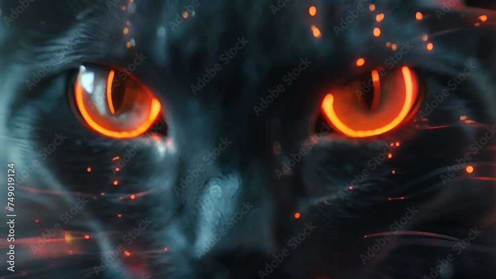 目がオレンジに光る黒猫,Generative AI 