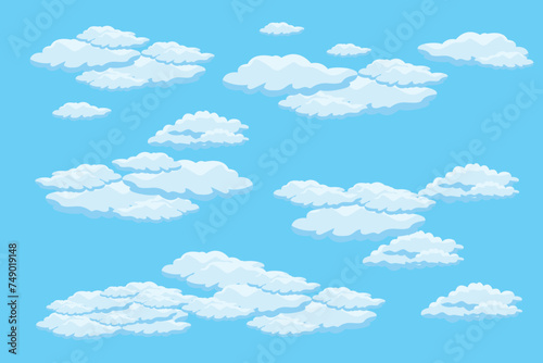 Cloud sky scene background vector simple cloud illustration template design