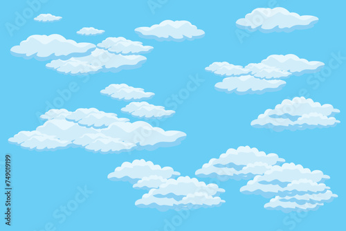 Cloud sky scene background vector simple cloud illustration template design