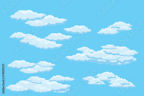 Cloud sky scene background vector simple cloud illustration template design