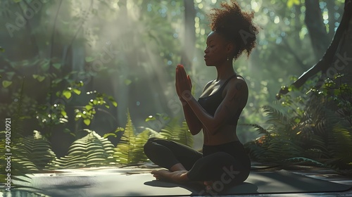 Photorealistic AI image of female yoga photo