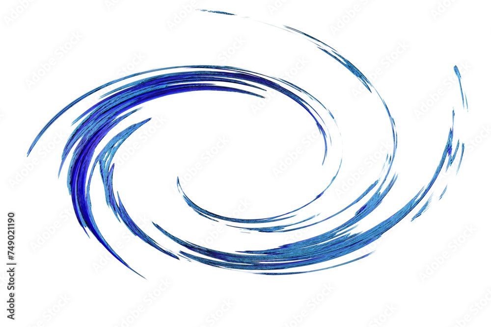 Fototapeta premium blue swirl circle design frame effect cutout in transparent background,png format