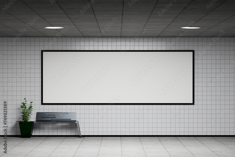 blank poster in public place. Circle light box mockup on underground subway station. Mock up empty billboard, poster media template advertisement displays underground subway station.3D rendering. blank poster in public place. Circle light box mockup on underground subway station. Mock up empty billboard, poster media template advertisement displays underground subway station.3D rendering.