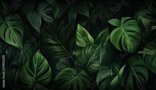 jungle leaves green tropical background