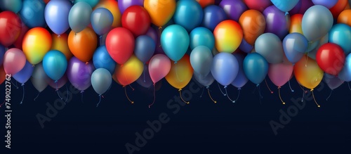 decorated background with rainbow colored balloons