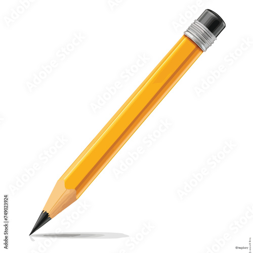 Yellow pencil isolated on white isolated on white ba