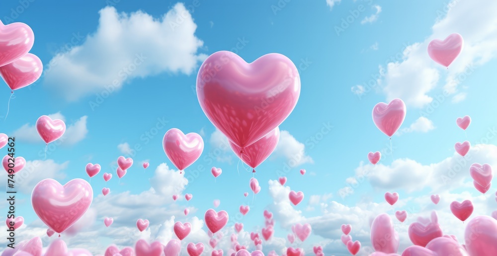 thousands of heartshaped balloons go up in the clouds