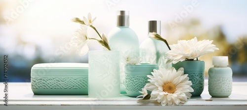 some soap products and several jars of lotion