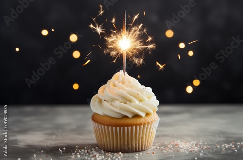 tiny cupcakes with a sparkler on top