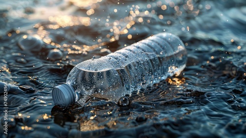 water bottle in the water