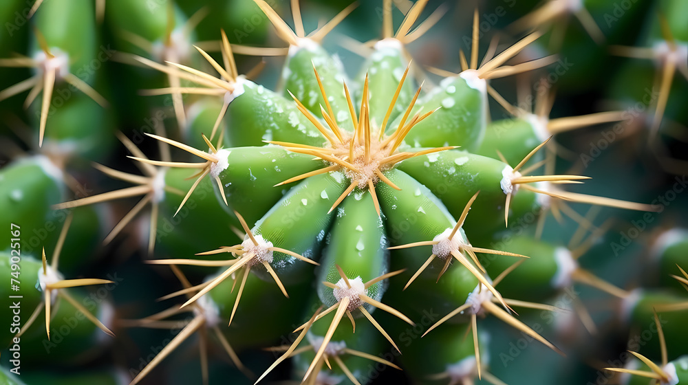 Close-up of cactus plant surface with sharp needles Close-up of cactus plant surface with sharp needles