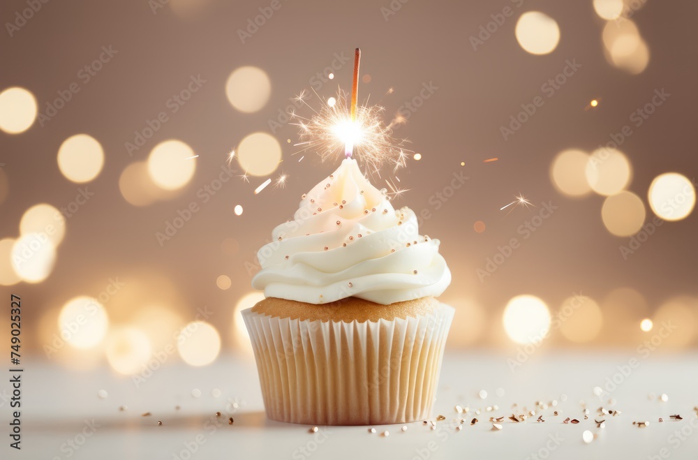 tiny cupcakes with a sparkler on top