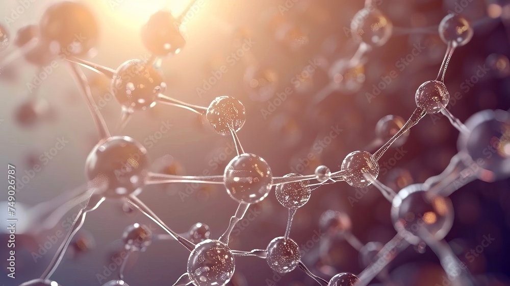 the 3D illustration showcases graphene molecules, epitomizing the forefront of nanotechnology research. Against a backdrop evocative of nanotechnology the 3D illustration showcases graphene molecules, epitomizing the forefront of nanotechnology research. Against a backdrop evocative of nanotechnology