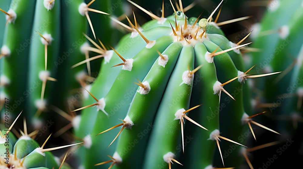 Close-up of cactus plant surface with sharp needles Close-up of cactus plant surface with sharp needles