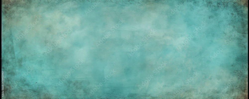 Cyan blank paper with a bleak and dreary border