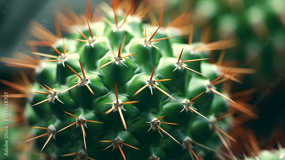 Macro shot of green cactus spines and natural patterns Macro shot of green cactus spines and natural patterns