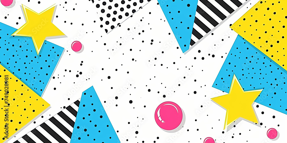 A geometric pattern in the style of tangram, with the creation of a variety of figures from simp A geometric pattern in the style of tangram, with the creation of a variety of figures from simp