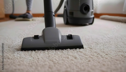 Person Cleaning Carpet With Vacuum Cleaner created with generative ai